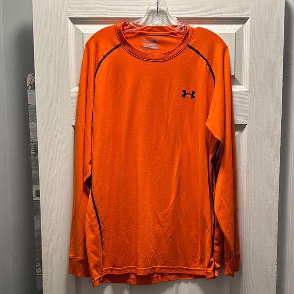 Under Armour Men's Bright Orange Long Sleeve Tee - Picture 1 of 3
